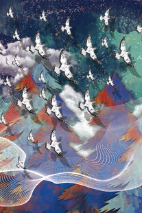 百鸟朝山国风插画