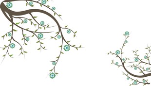 淡雅手绘花枝装饰图案
