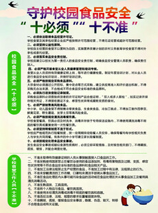 守护校园食品安全十必须十不准