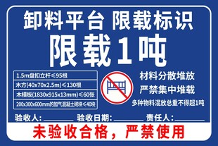 卸料平台 限载标识