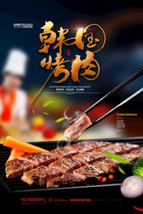 韩国烤肉美食宣传海报