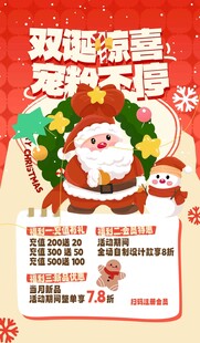 双旦惊喜宠粉促销海报