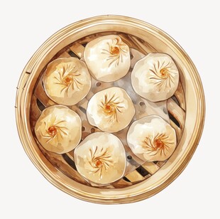 小笼包插画