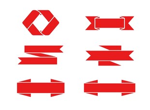 红色飘带图标