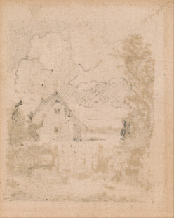 复古旧纸乡村风景