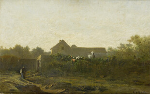 郊野乡村风景油画