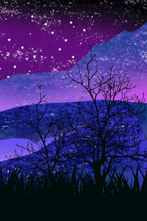 紫调星空郊野夜景
