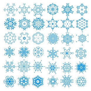 蓝色雪花纹样