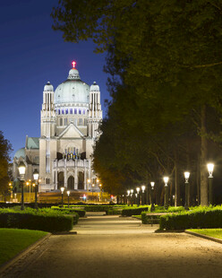 公园夜景欧式穹顶建筑