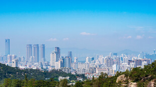 城市远眺全景风光