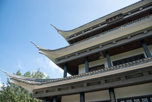 中式古建飞檐仰拍