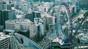 城市摩天轮都市风光