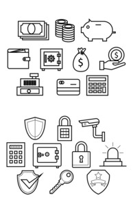 金融理财线条图标