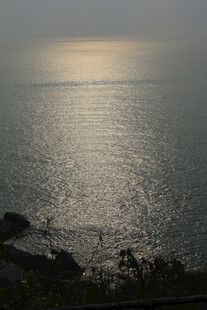 波浪海上夕阳