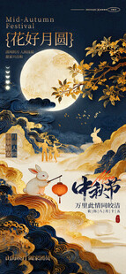 花好月圆中秋海报