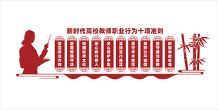 高校教师十项准则文化墙