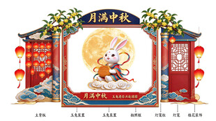 中秋玉兔国风主题边框