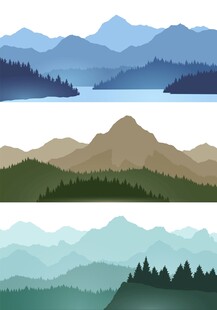 山水风景插画