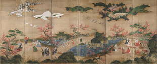 古绢本春日山水人物图