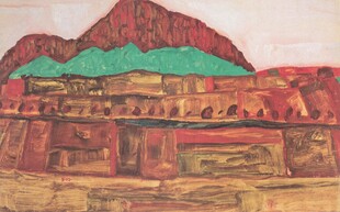 陕北窑洞山景版画