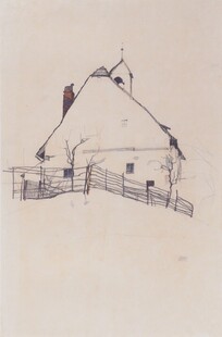乡村小屋手绘速写