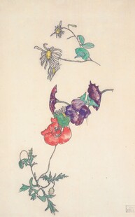 手绘复古花卉插画