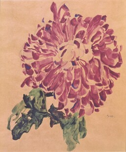 古风紫菊国画小品