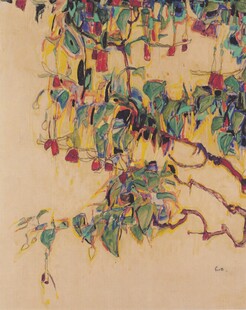 手绘彩叶果树装饰画