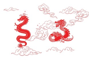 国风红龙纹样