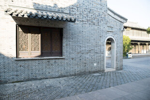 中式青砖古民居街景
