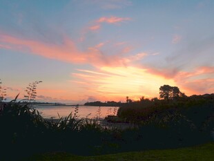 海滨黄昏日落美景