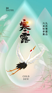 寒露节气国风创意海报