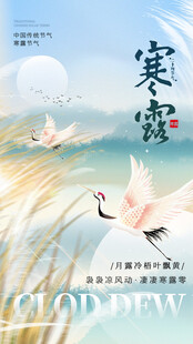寒露节气国风海报