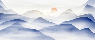 水墨山水横幅