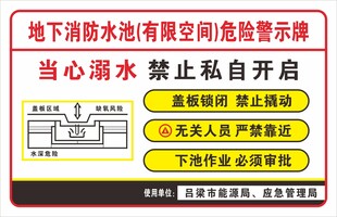 消防水池有限空间警示牌
