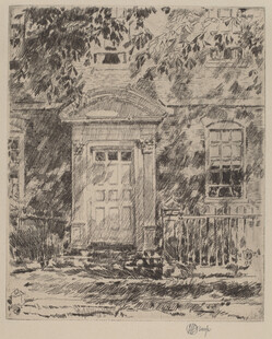 复古林间小屋版画