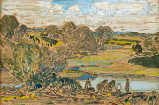 郊野田园风景油画