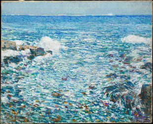 点彩海岸风景油画