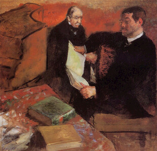 双人交谈古典油画