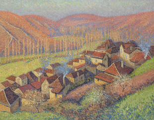 点彩乡村风景油画