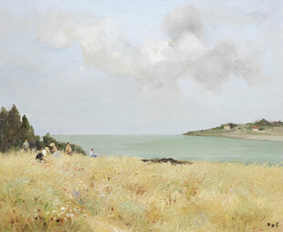 海岸郊野风景油画