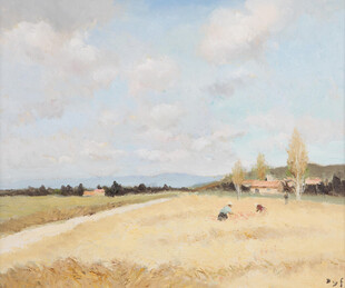 乡村田野风景油画