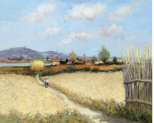 郊野田园风景油画