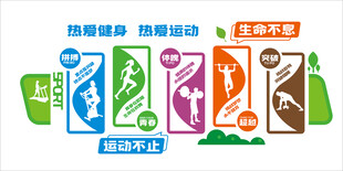 全民健身楼道宣传艺术字