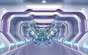 未来感科幻隧道空间