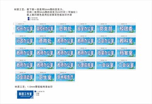 学校抽拉门牌