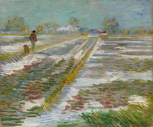 雨后田野风景油画