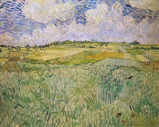 郊野麦田风景油画