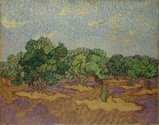郊野树林风景油画