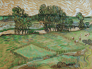 梵高田园风景油画